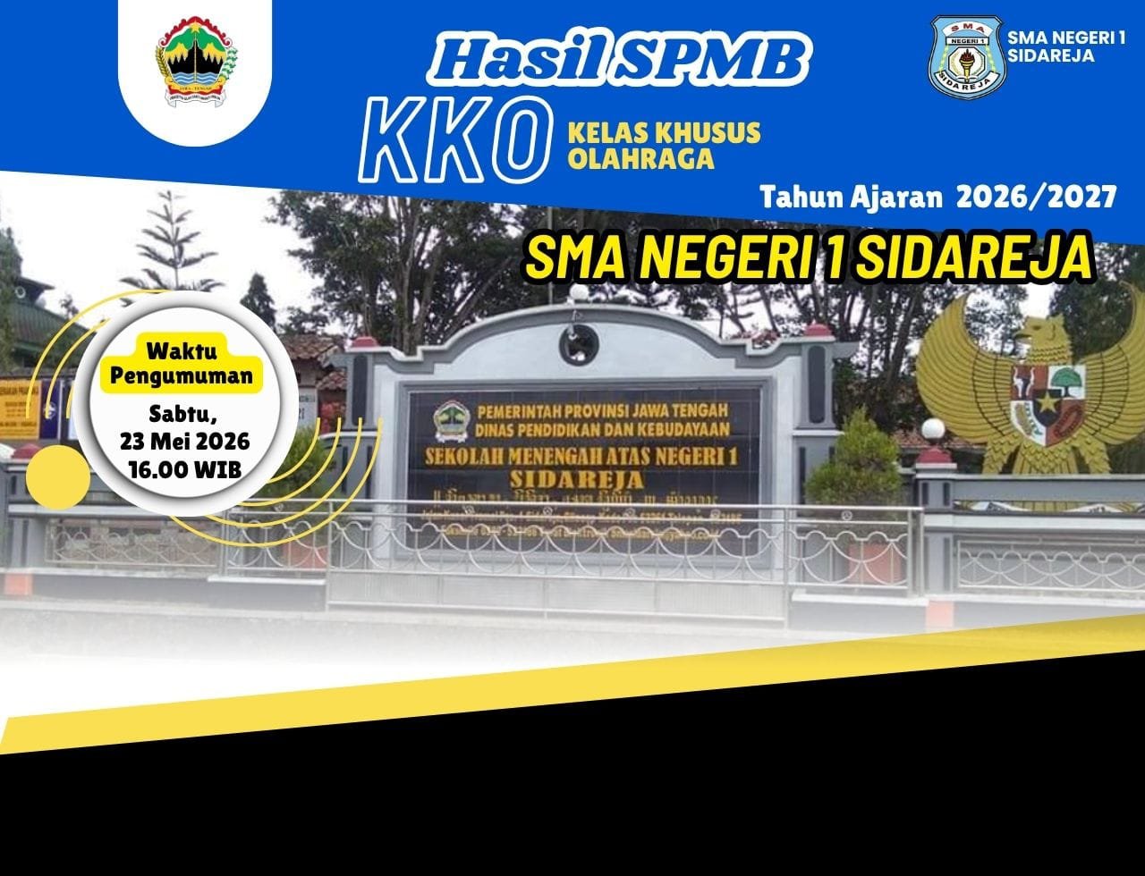Header Pengumuman SPMB KKO SMAN 1 Sidareja